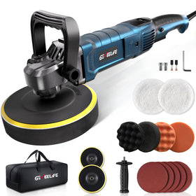 GEVEELIFE buffer front view showing ergonomic grip and compact power