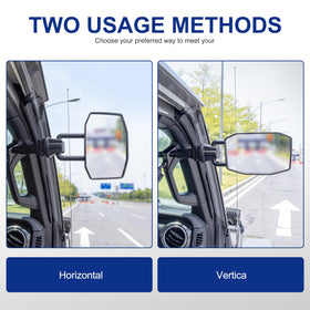 GEVINFA mirror adjusted to multiple angles demonstrating full adjustability benefit