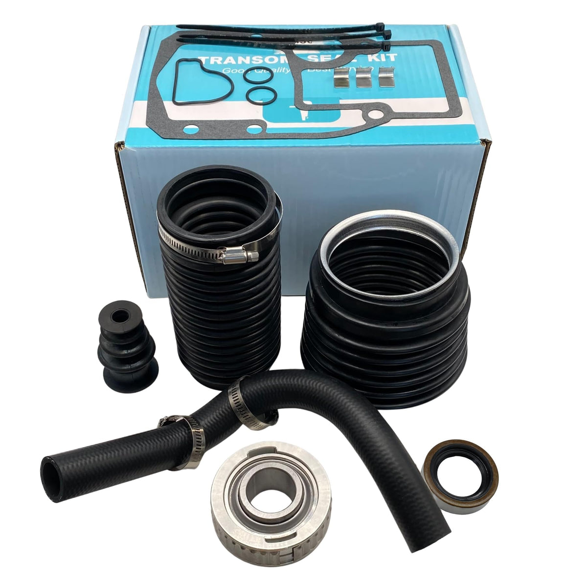 GHmarine close-up of new bellows rubber texture improving watertight exhaust protection