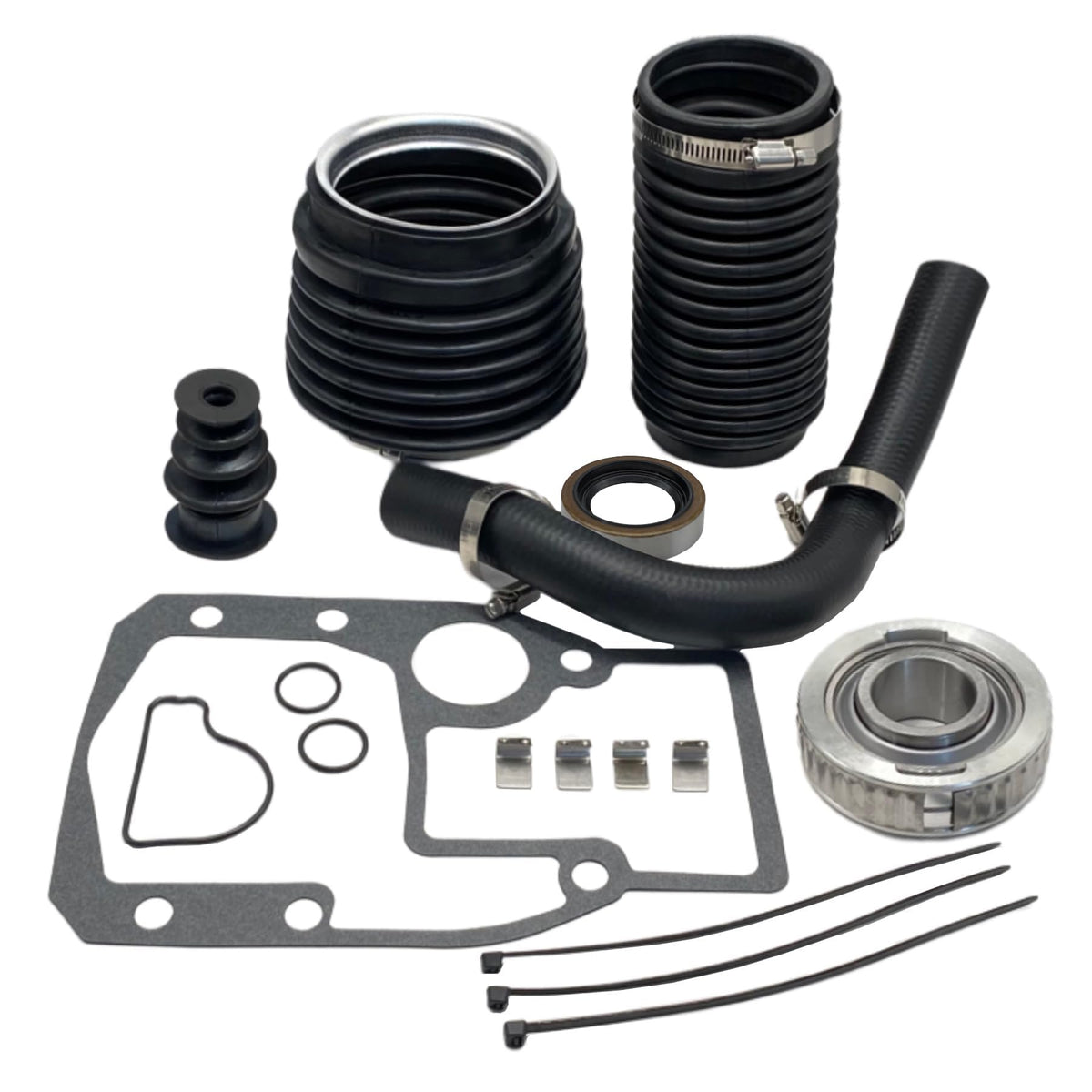 GHmarine front package showing all transom kit parts and organized layout for quick inspection