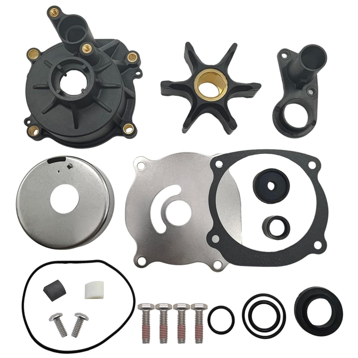 GHmarine water pump kit front packaging showing complete repair set and compatibility benefits