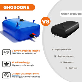 GHOSOONE bladder in RV camping setup showing convenient field water supply benefit