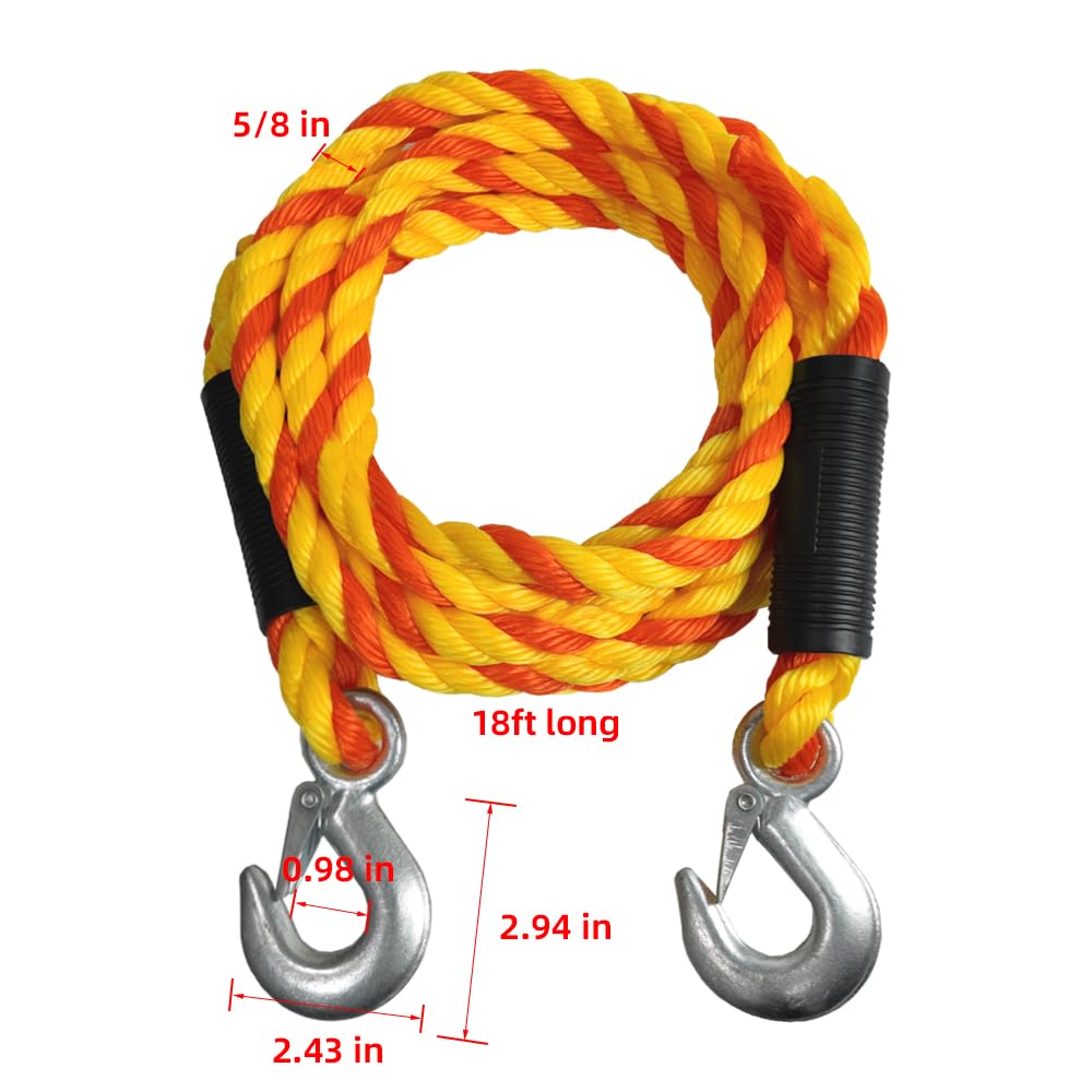 GIAHAND tow strap attached to vehicle recovery point demonstrating safe usage