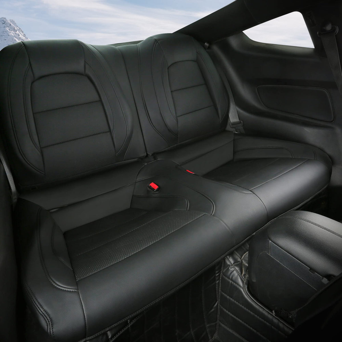 GIANT PANDA back seat covers installed showing complete rear protection