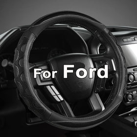 GIANT PANDA front view of steering wheel cover showing fit and style benefit