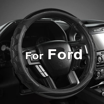 GIANT PANDA front view of steering wheel cover showing fit and style benefit