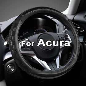 GIANT PANDA front view of black steering wheel cover showing clean fit and finish