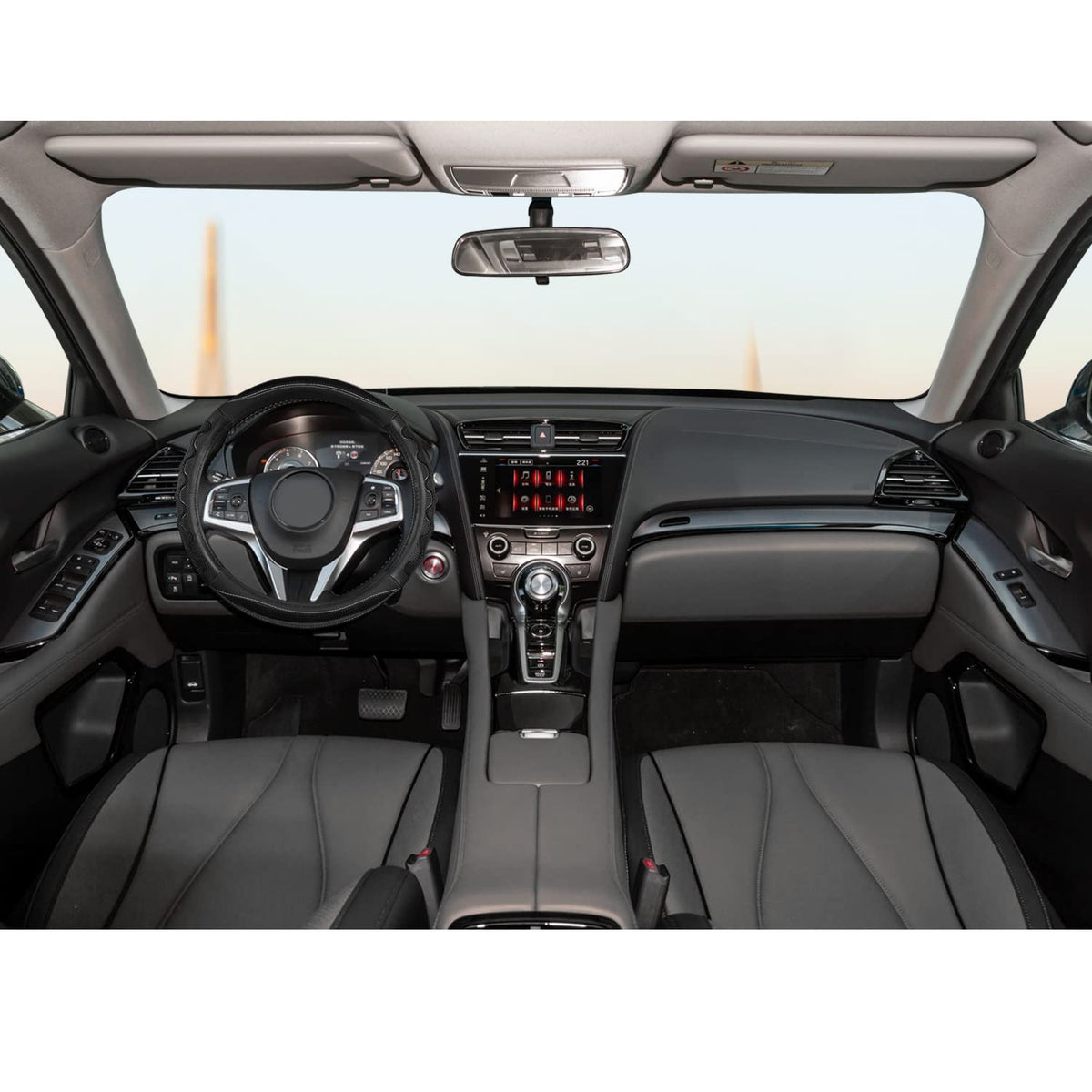 GIANT PANDA steering wheel cover installed on Acura RDX showing improved control