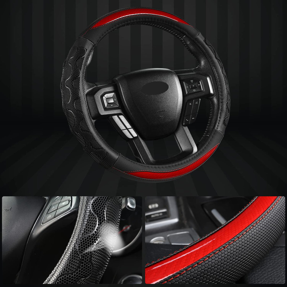GIANT PANDA installed on F150 steering wheel demonstrating secure fit