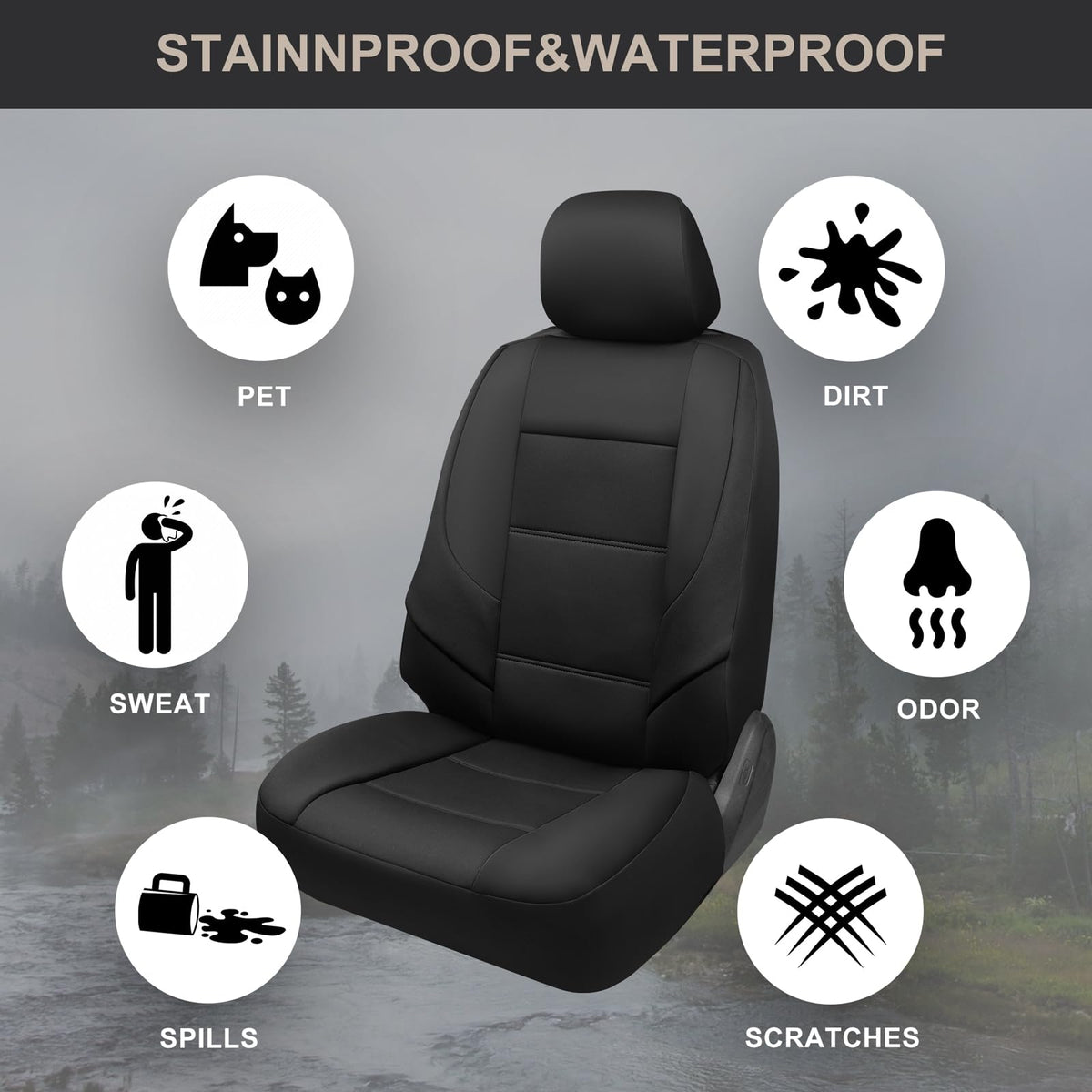 GIANT PANDA seat cover installed in Silverado for showroom look