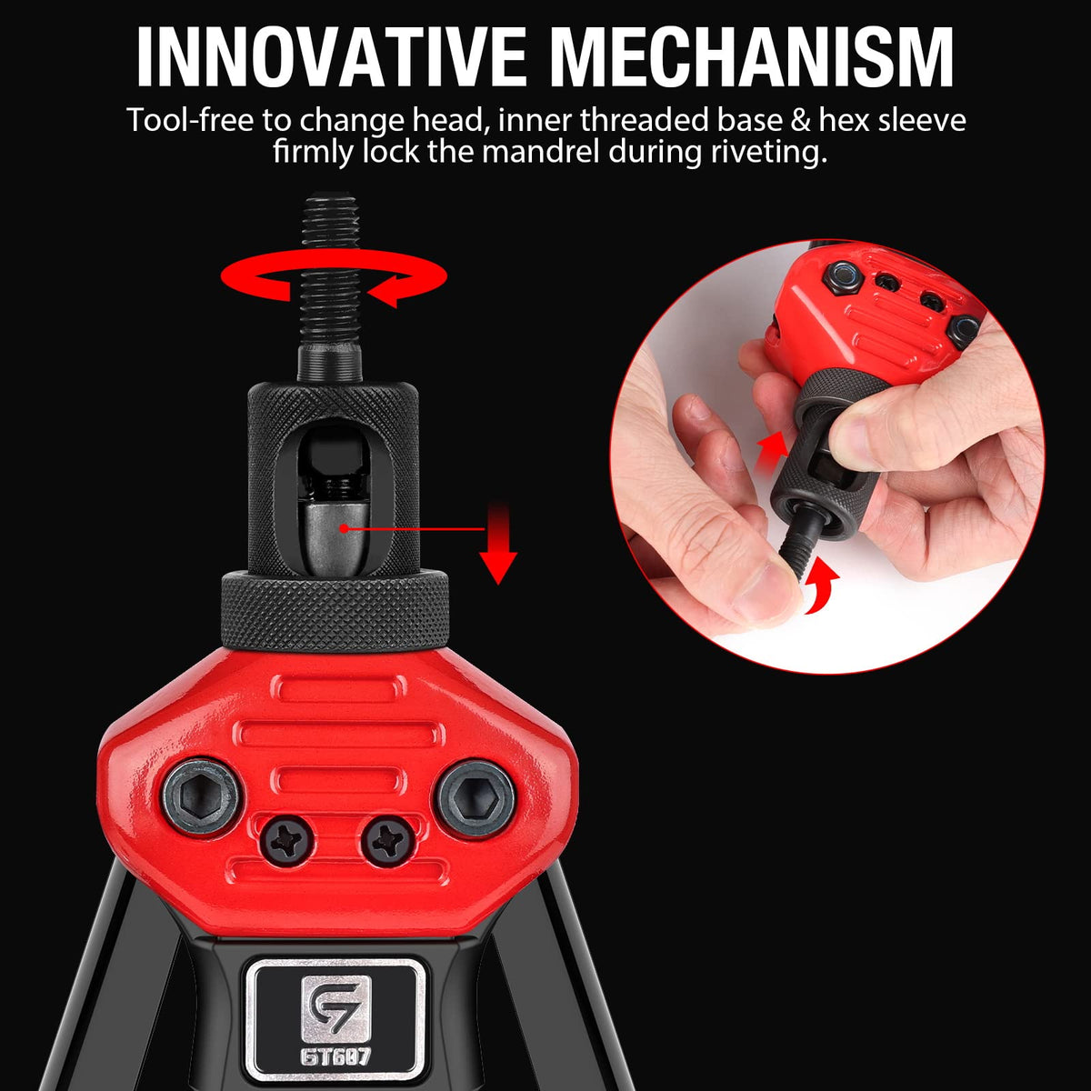 GIANTISAN tool close-up of threaded jaw demonstrating secure fastening