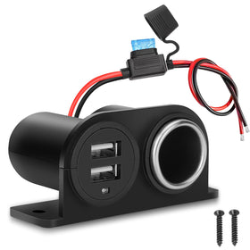 Gibbab front panel dual USB socket showing ports and outlet for versatile charging