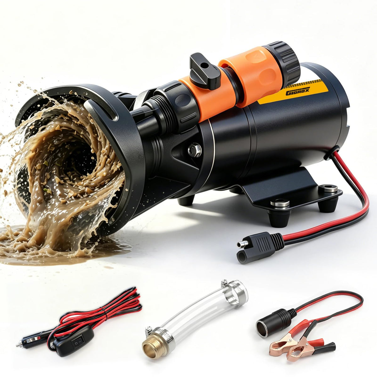 Gidrox front view pump showing compact housing and inlet outlet for easy installation