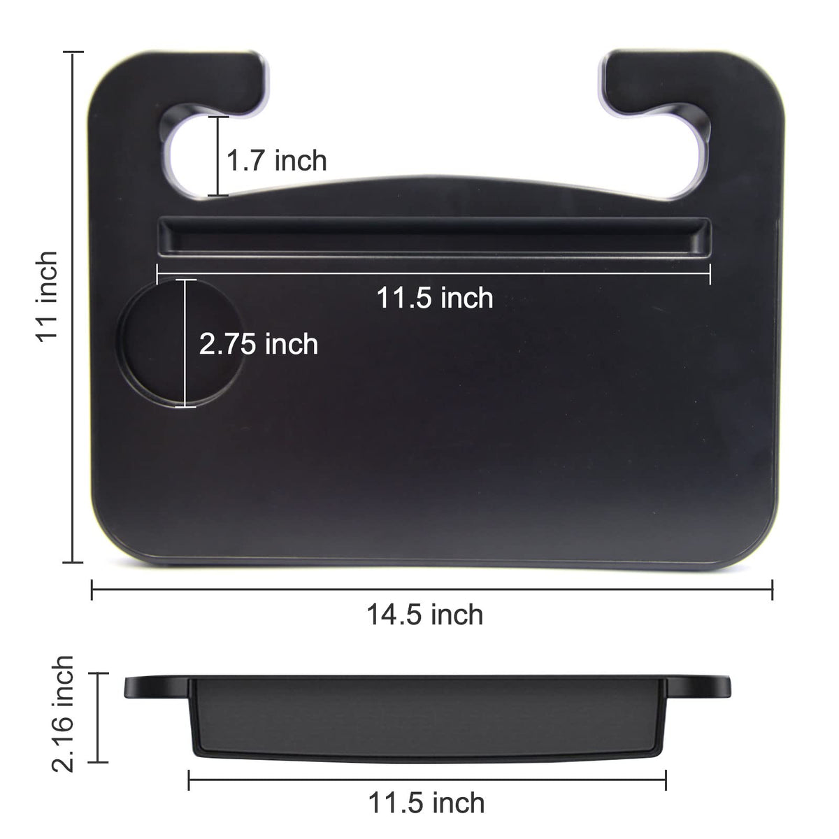 gihunk tray next to soda can and ruler, illustrates tray dimensions and scale