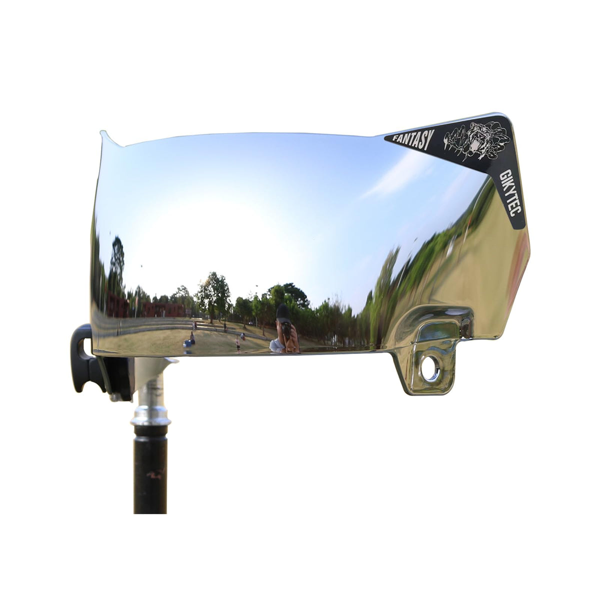 GIKYTEC plating silver visor front view showing clear optics and immediate benefit