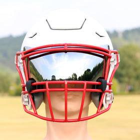 GIKYTEC visor mounted on Riddell Speed helmet showing improved field visibility