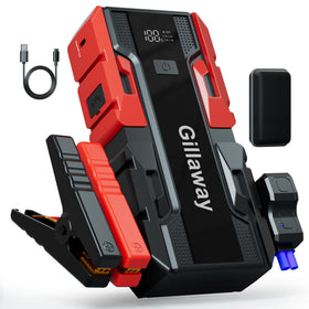 Gillaway storage case open displaying included clamps, cable and accessories for organized storage
