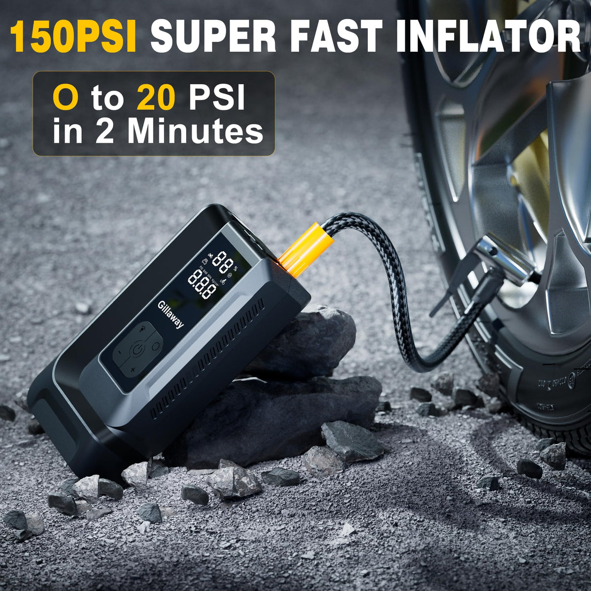 Gillaway inflator display close-up showing pressure readout and precise control