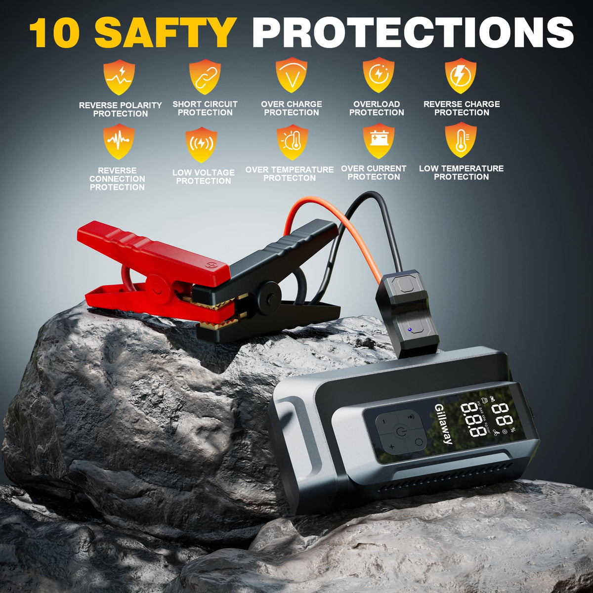 Gillaway LED flashlight mode illuminating dark roadside for clear visibility