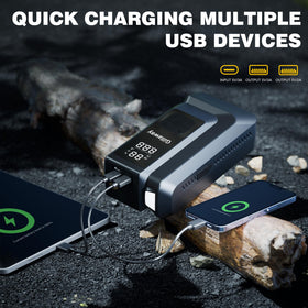 Gillaway power bank ports charging a phone quickly during travel
