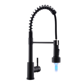 GIMILI faucet front view showing matte black finish and sleek silhouette for durable style