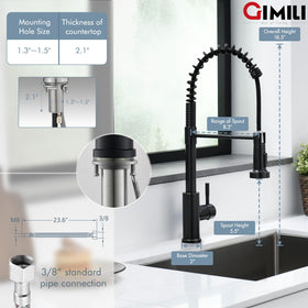 GIMILI close-up of spout and finish highlighting stainless steel construction and durable detail benefit