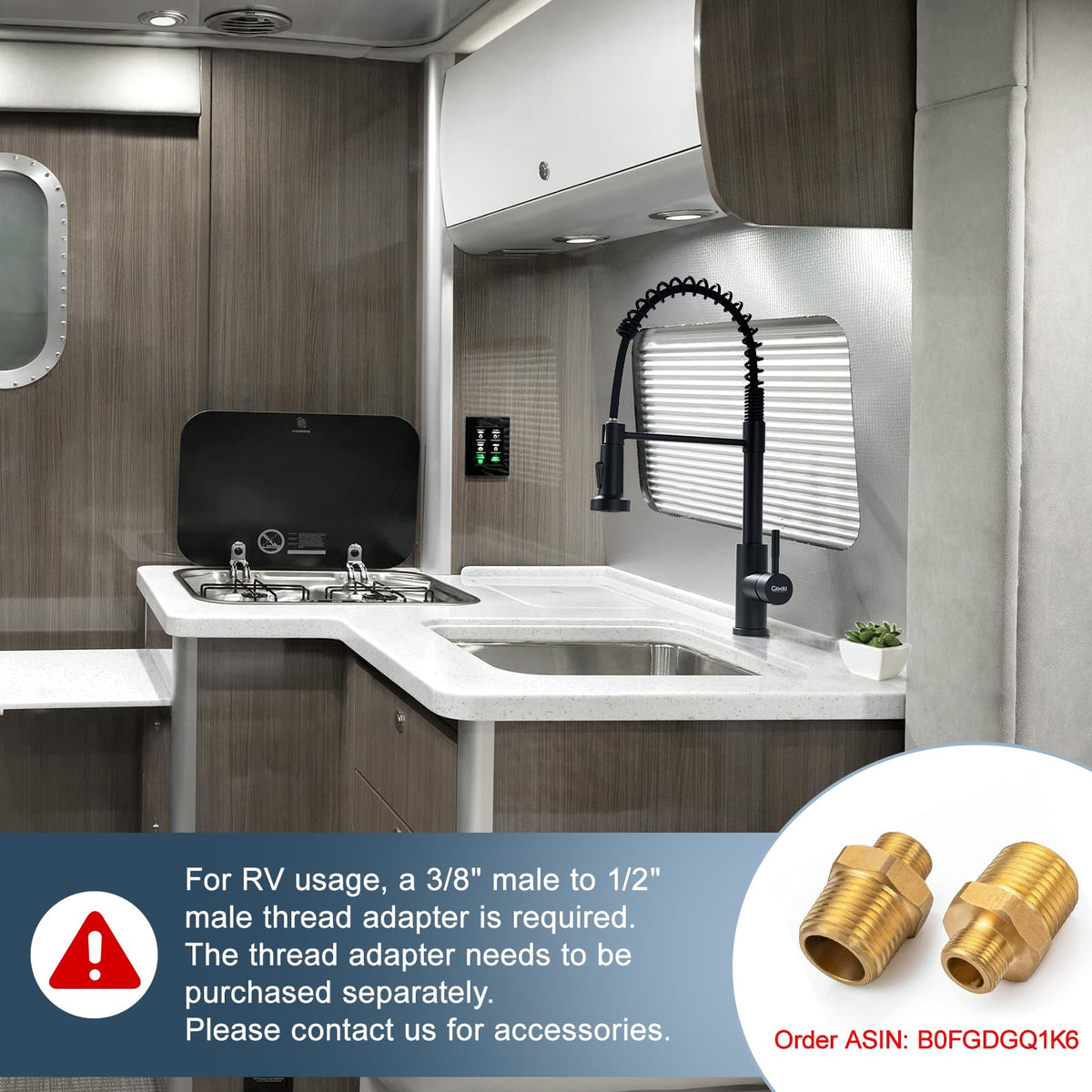 GIMILI handle detail displaying single-lever control and easy temperature adjustment benefit