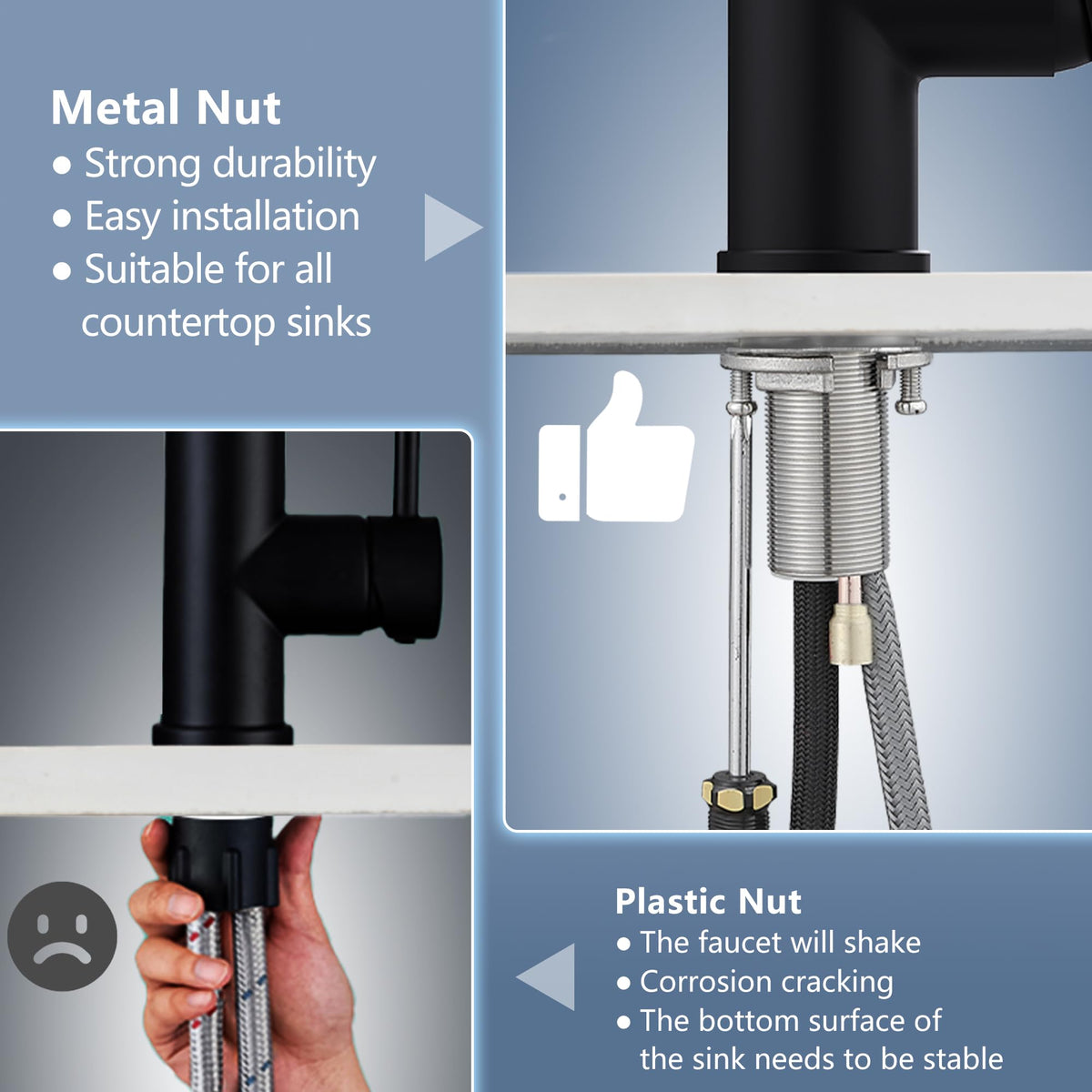 GIMILI faucet in use washing dishes with high pressure rinse for faster cleanup