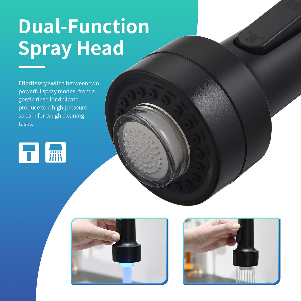 GIMILI LED temperature light glowing to indicate water temperature and prevent surprises