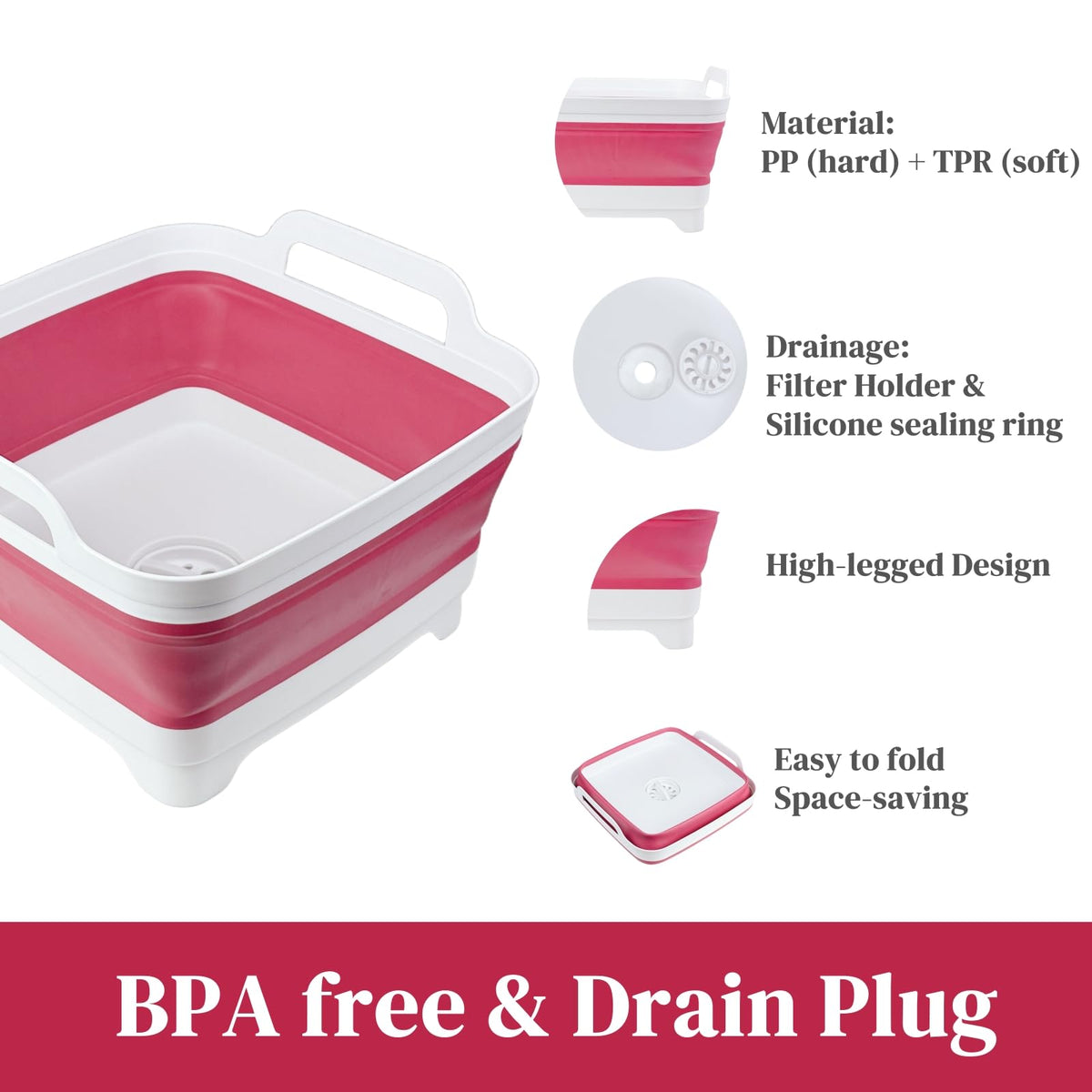GIMWA close-up of twist drain plug and silicone seal, enables easy leak-free draining