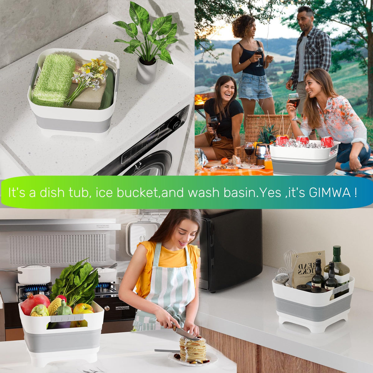 GIMWA size comparison beside a kitchen sink illustrating scale