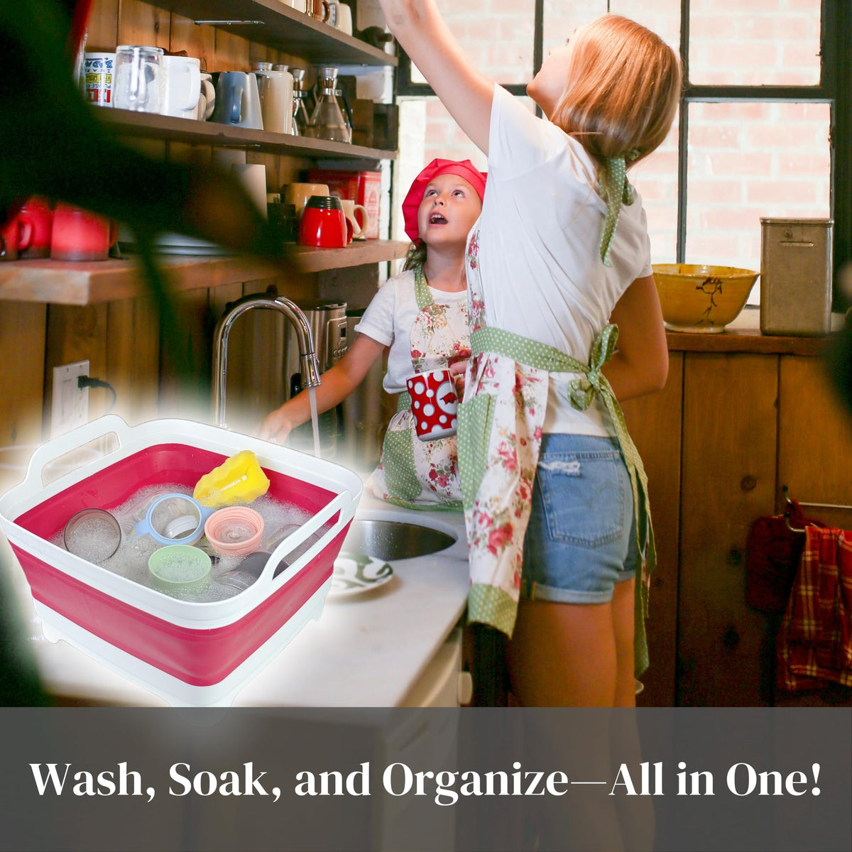 GIMWA basin with baby bottles being washed, protects items and simplifies cleaning
