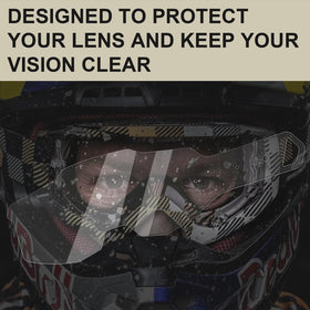 Giokyi rider peeling a tear-off in action to restore clear vision quickly