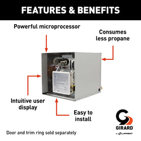 GIRARD hinged door open giving quick access to internal components for easy maintenance