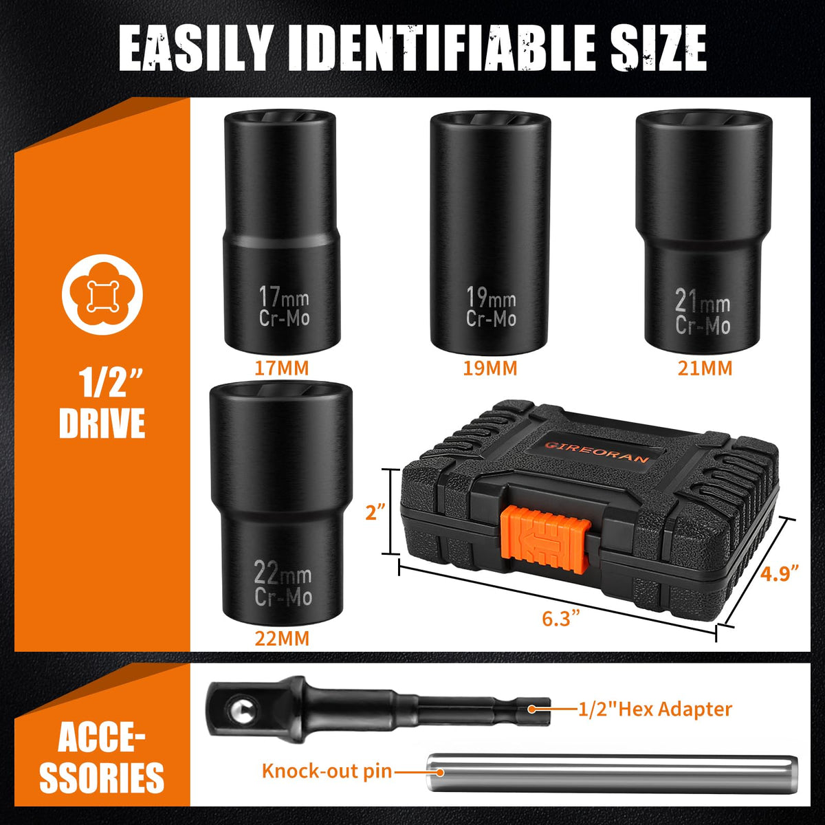 GIREORAN compact storage bag holding extractors, convenient for garage or roadside use