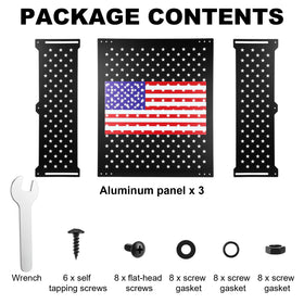 Gisafai lifestyle shot at RV entry highlights protection and patriotic design