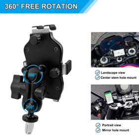 GITOBEHA mounted on motorcycle fork stem for stable center positioning
