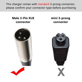 Givehooy 3‑pin male XLR connector closeup enabling secure battery connection