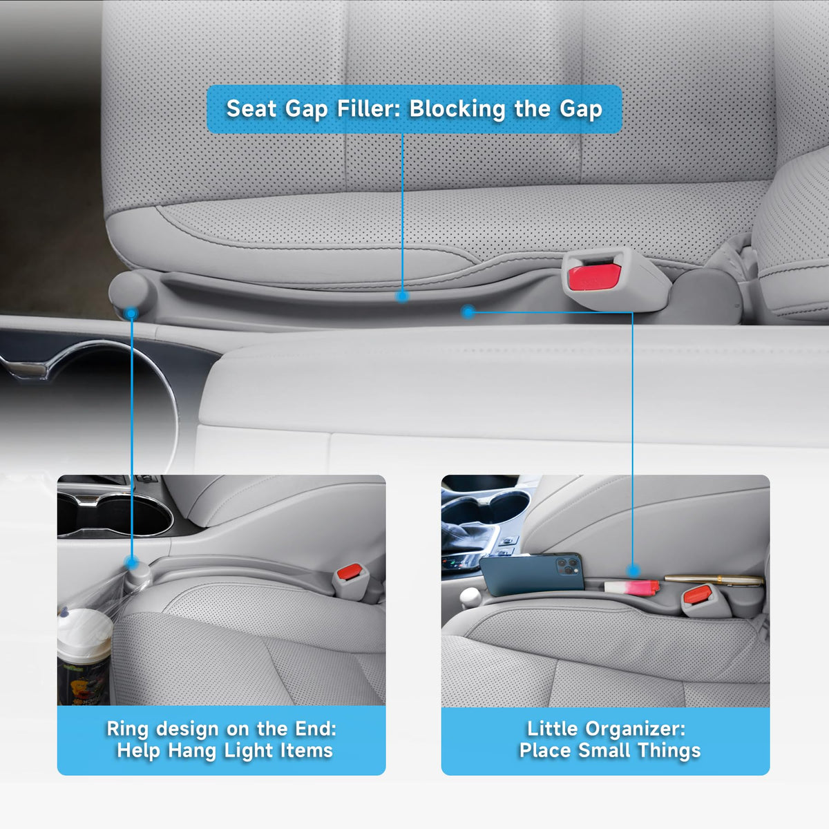 givifive installed on driver seat blocking gap to prevent drops