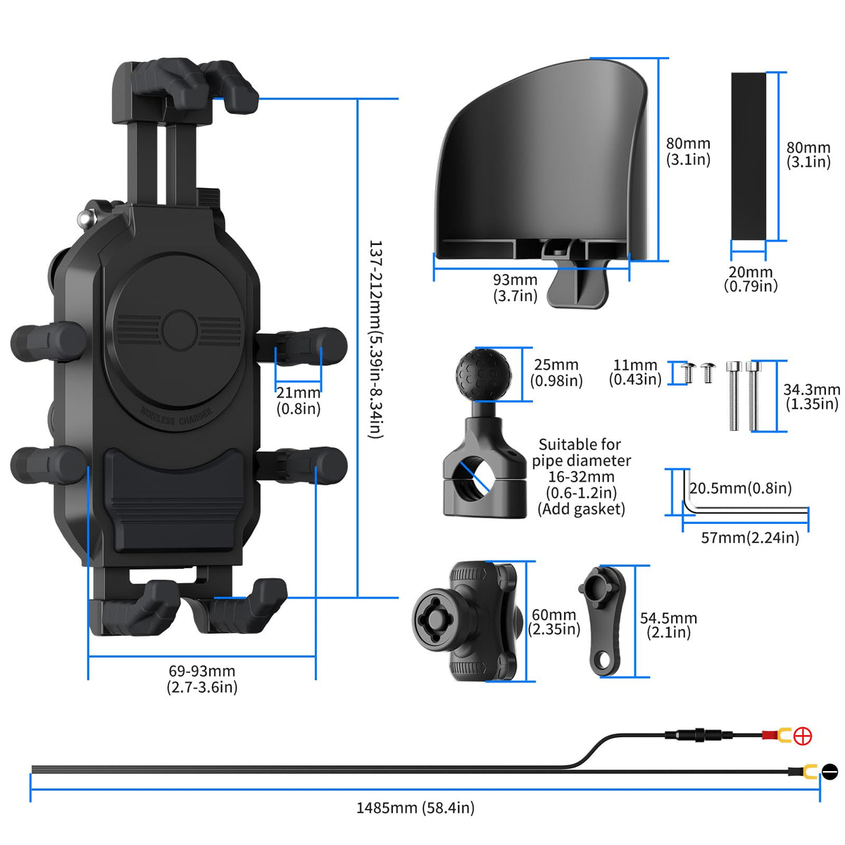GIYOKAJU mounted next to phone showing compatible phone size benefit