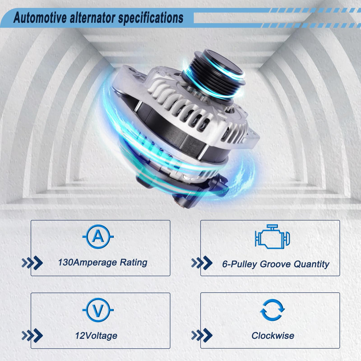 Gjhch alternator label close-up with cross-reference numbers for quick part verification