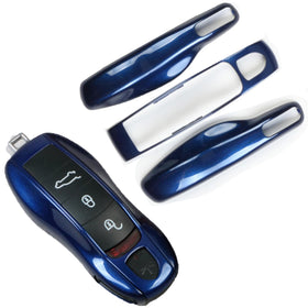 GJinChangL blue key fob cover front view showing glossy finish and OEM look