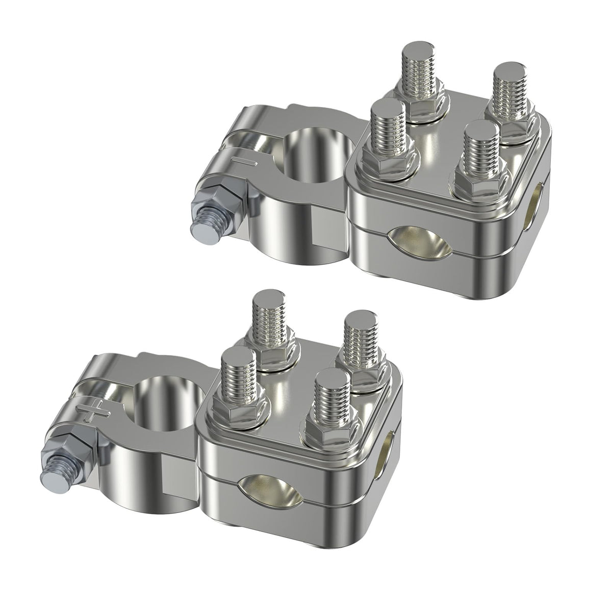 GKG front view of top-post battery terminals showing multi-connection layout and durability