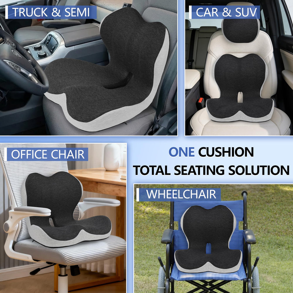 GKTKG seat cushion installed in truck cab showing improved driver seating