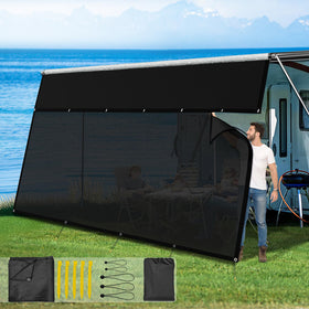 Glamful front packaging showing full awning screen and included kit benefits