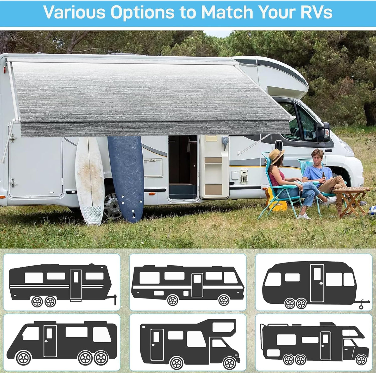 Glamful installed on RV illustrating weather protection and fit
