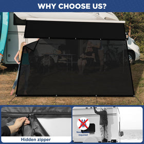 Glamful vinyl mesh texture allowing airflow while shading the RV interior