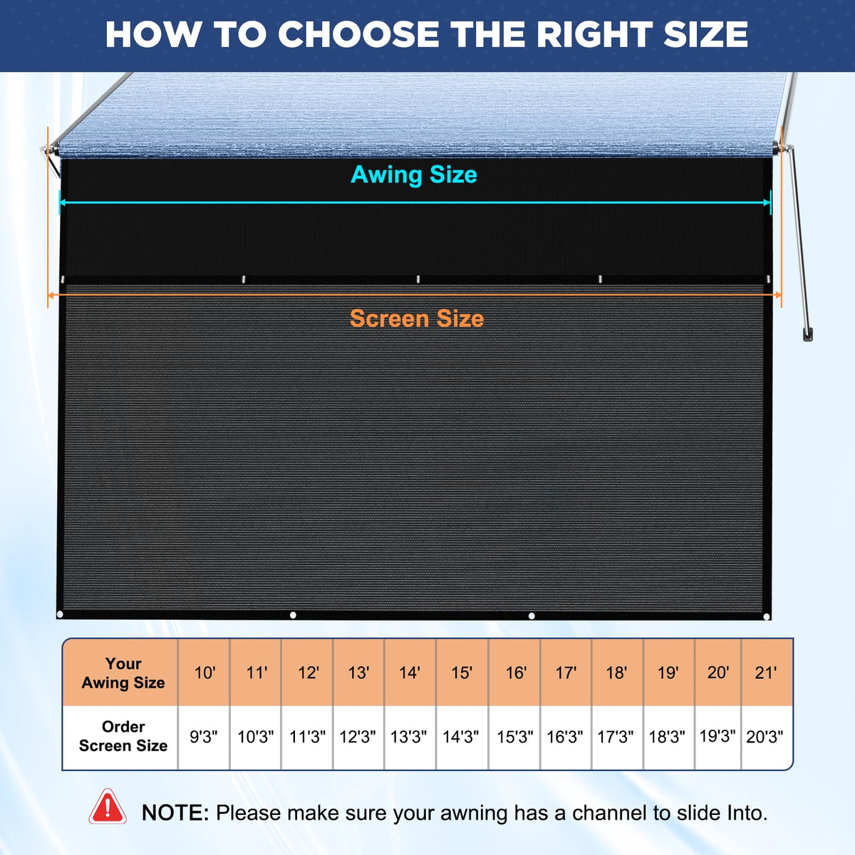 Glamful shown next to person and RV to illustrate drop and coverage size