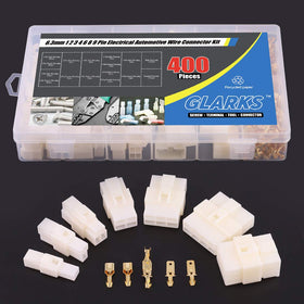 Glarks connectors next to ruler showing 6.3mm pin scale for correct sizing benefit