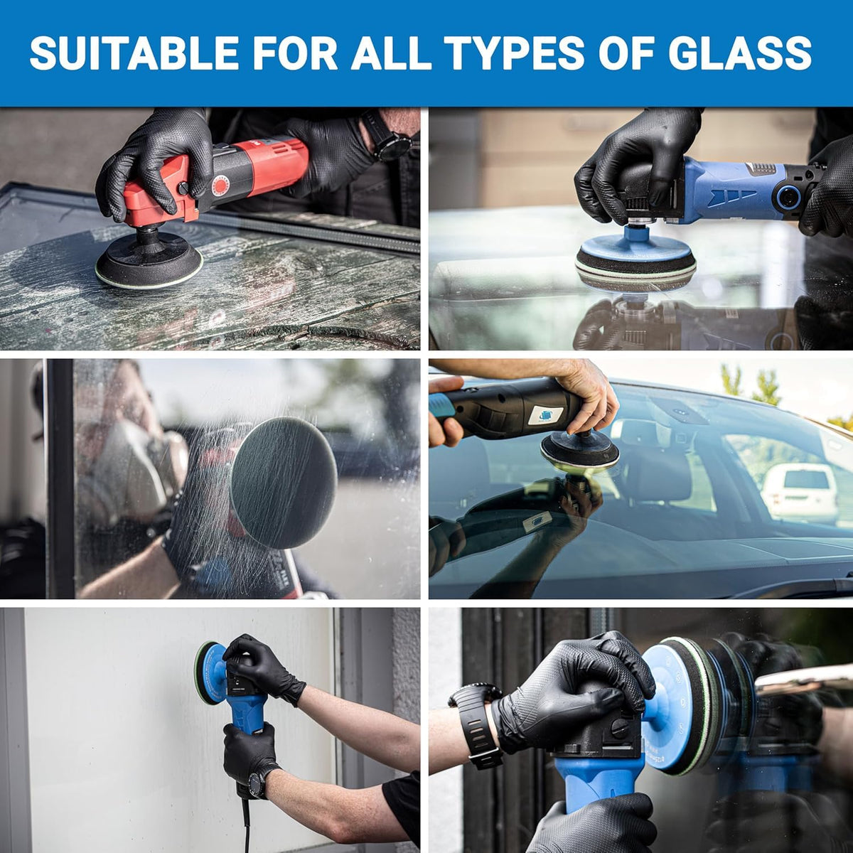 Glass Polish backing pad and felt pads demonstrating secure mounting and even pressure